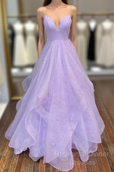 Ball Gown A-Line Semi Formal Prom Dresses Dress Formal Floor Length Sleeveless Tulle Backless With Pleats Ruffles